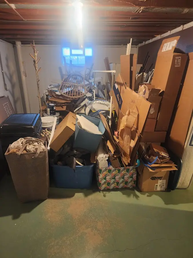 Roll-off dumpster container at job site for 20 Yard Dumpster Rental in Crest Hill